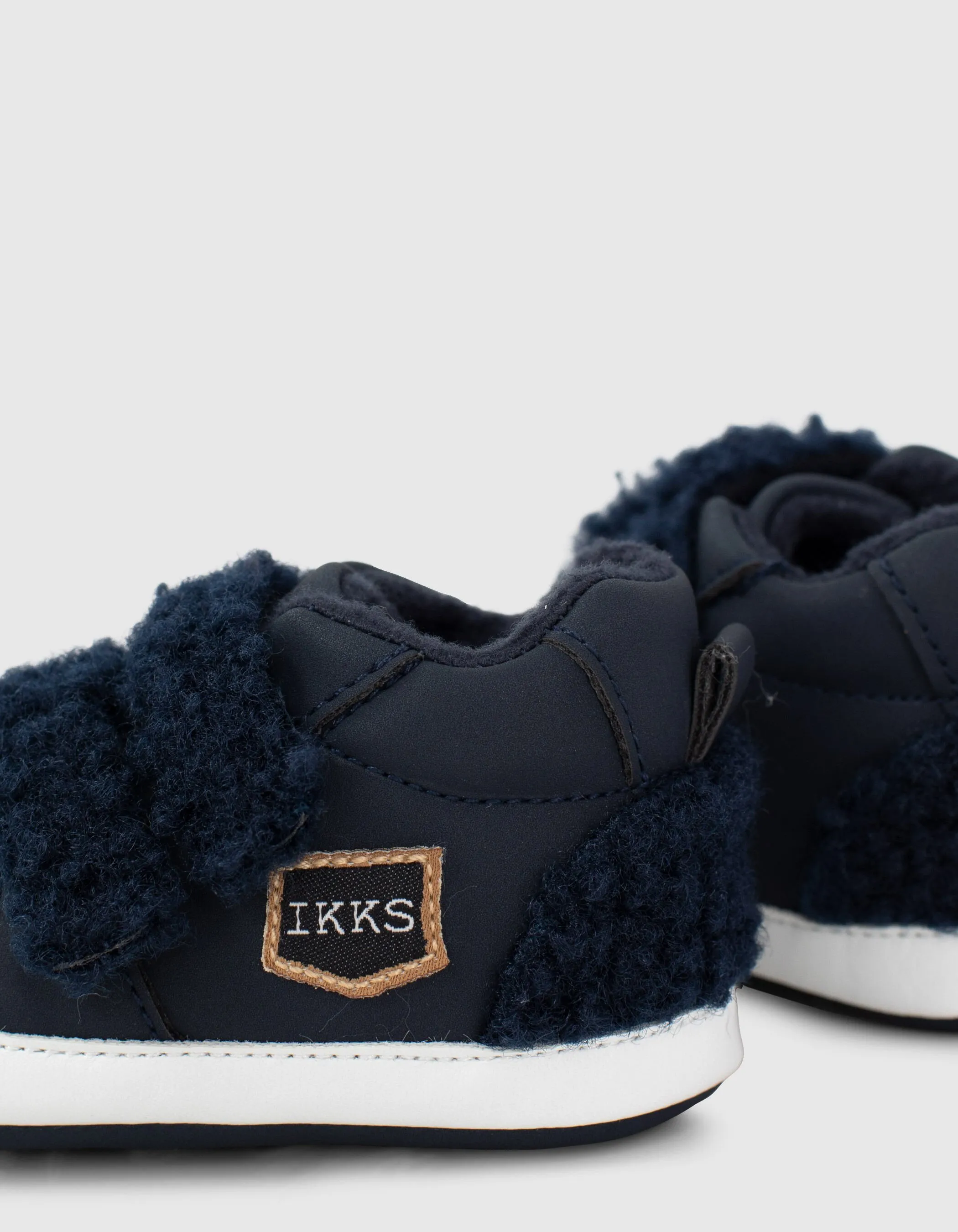 Baskets navy à scratchs Sherpa bébé garçon