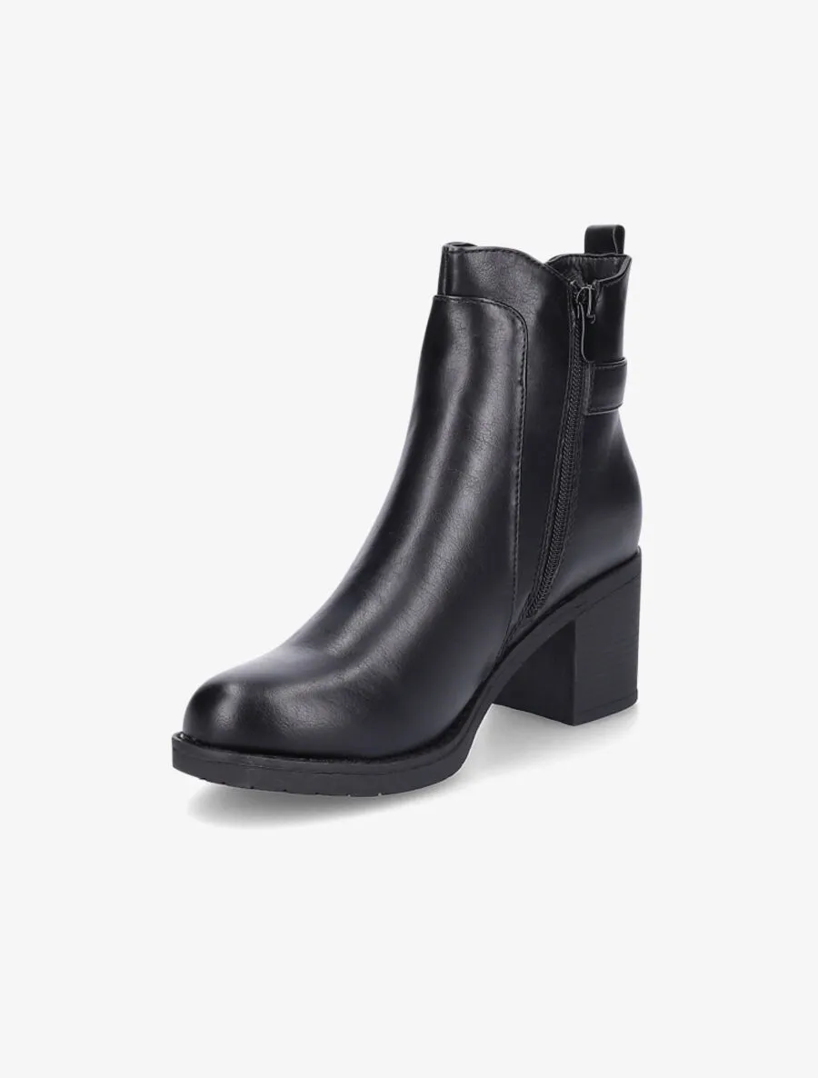 Bottines à talon et boucle - Noir
