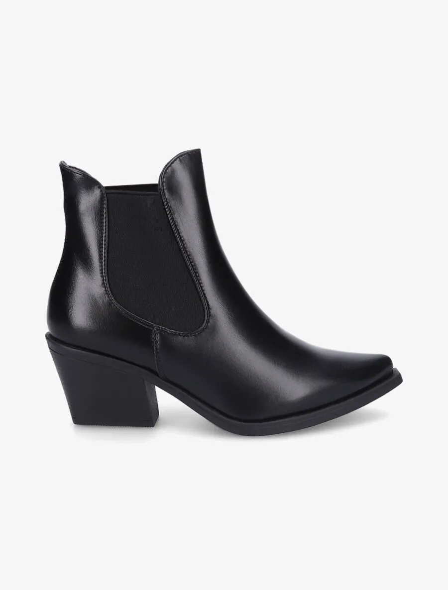 Bottines pointues patinées - Noir