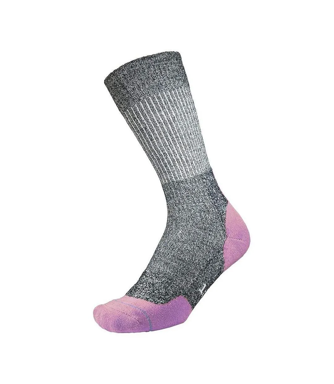 Chaussettes fusion walk femme bleu marine / mauve chiné 1000 Mile
