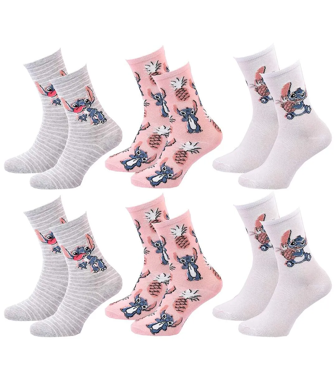 Chaussettes Pack Femme LILO ET STITCH Pack de 6 Paires 0643