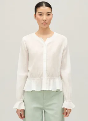 CHEMISE COURTE DROITE COL ROND EN COTON - CLAUDIE PIERLOT pour FEMME | Printemps