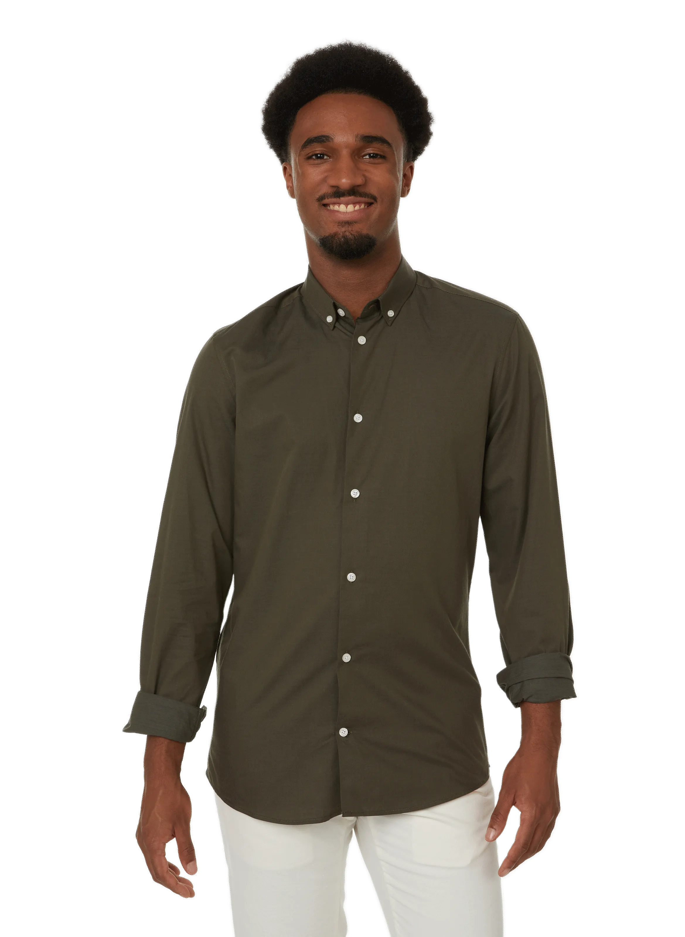 CHEMISE UNI EN COTON - AU PRINTEMPS PARIS pour HOMME | Printemps