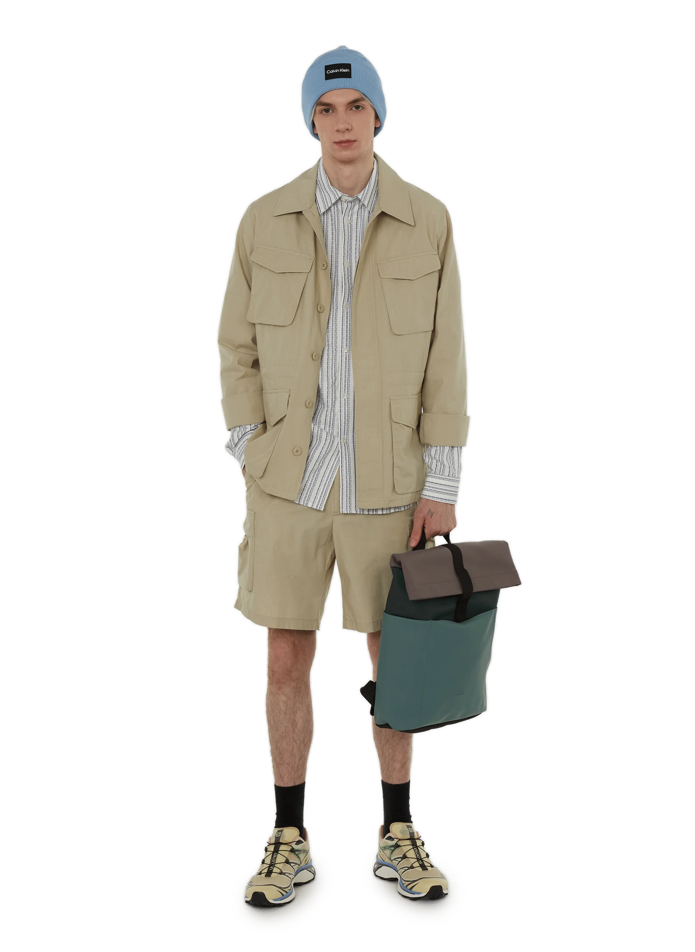 CHEMISE UNIE EN COTON MéLANGé - SAMSOE SAMSOE pour HOMME | Printemps