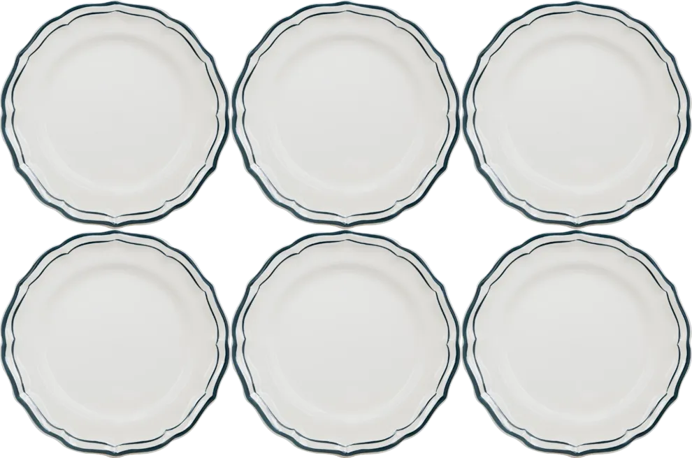 Coffret De 6 Assiettes Canapés Filet Acapulco