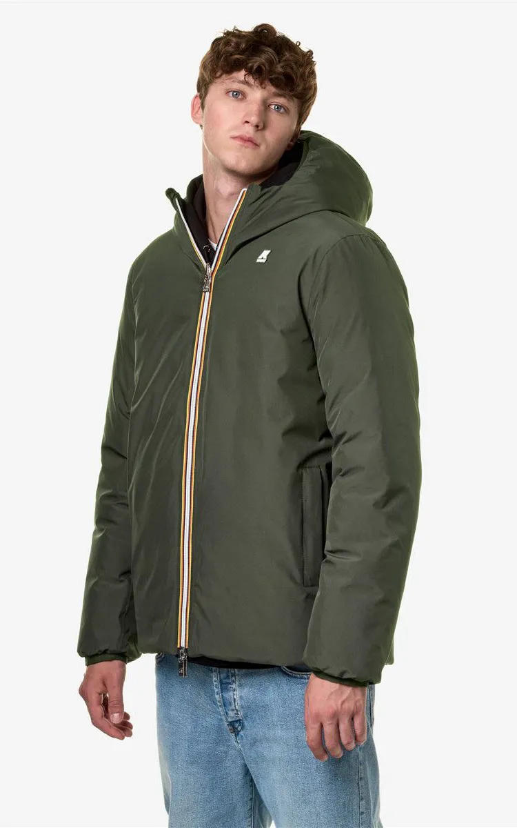 Doudoune courte réversible Jack eco vert K-Way - La Canadienne - Doudounes Textile Vert