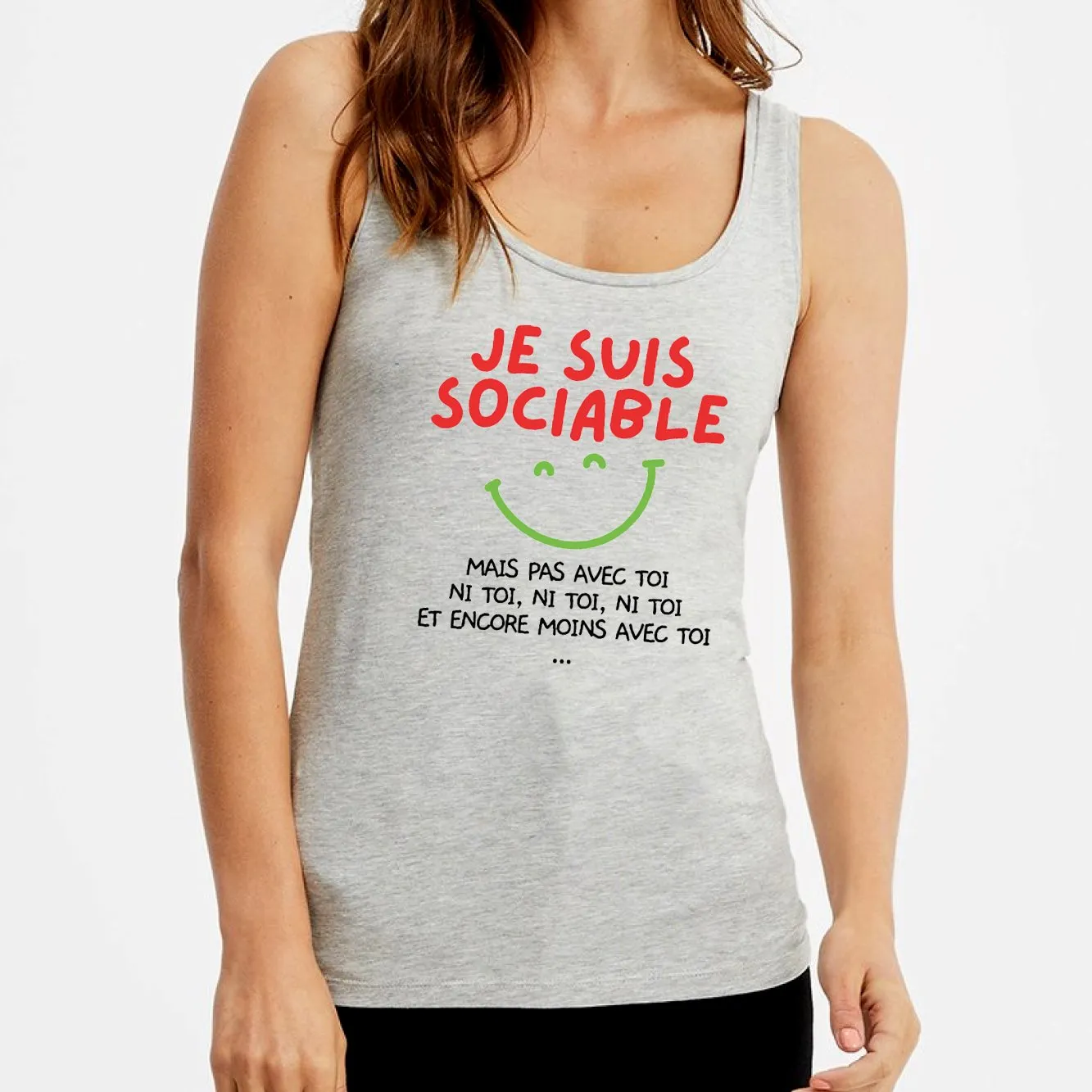 Débardeur Femme Je suis sociable mais pas avec toi