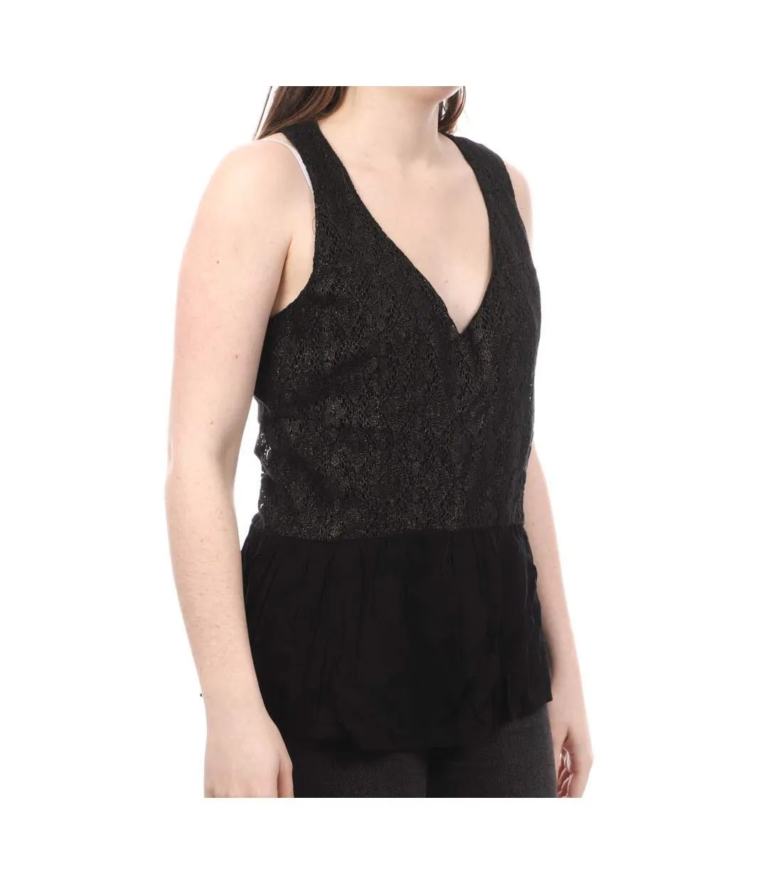 Débardeur Noir Femme Teddy Smith Thaya
