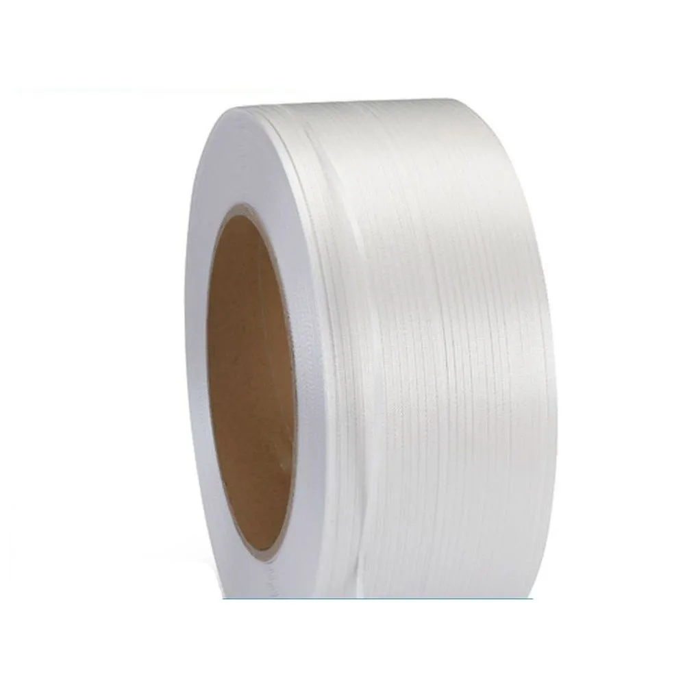 Feuillard PP étroits blanc 5x0,35mmx8000m par bobine de 8 kilomètres