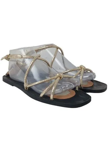 H&M Sandales confort doré-noir moucheté élégant