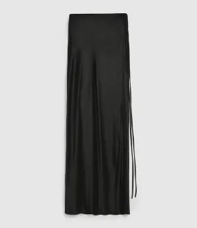 JEANNE VOULAND Partager  Jupe Kory Maxi Satin Noir  
