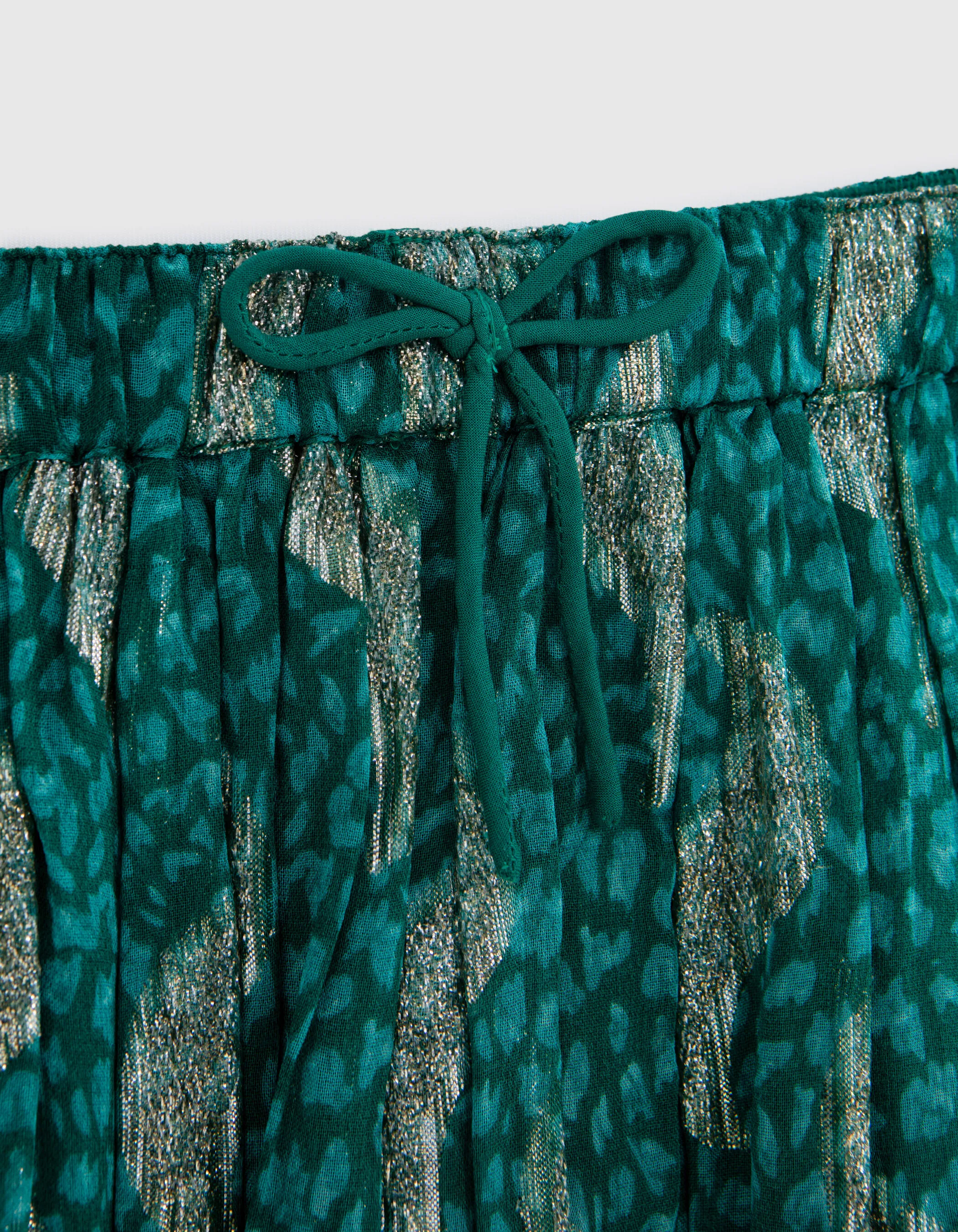Jupe courte verte imprimé sparkling peacock fille