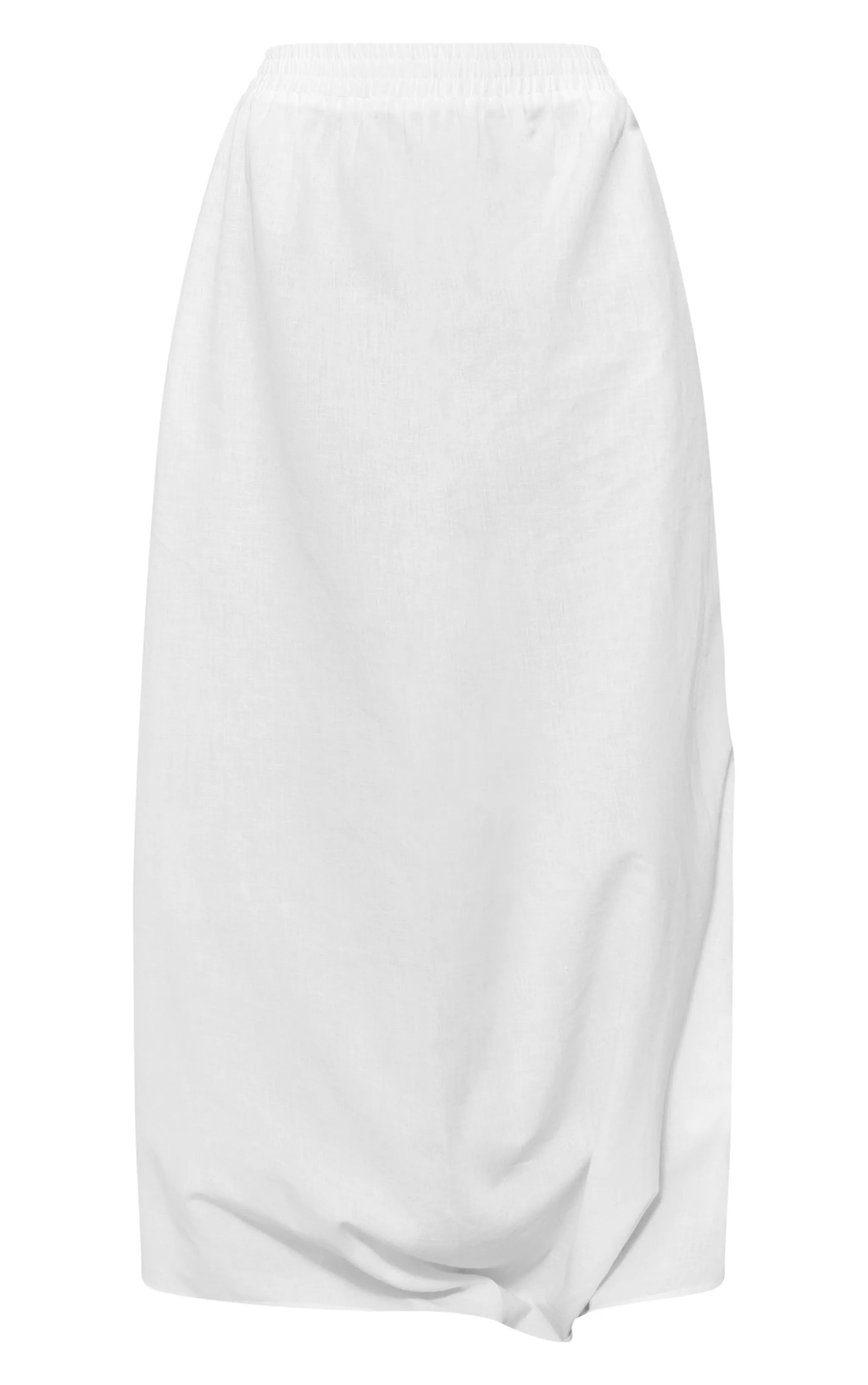Jupe longue fluide effet lin blanche à taille basse