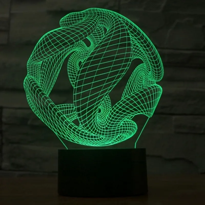 Lampe 3D Style Abstrait Décoration 7 Couleurs LED Tactile