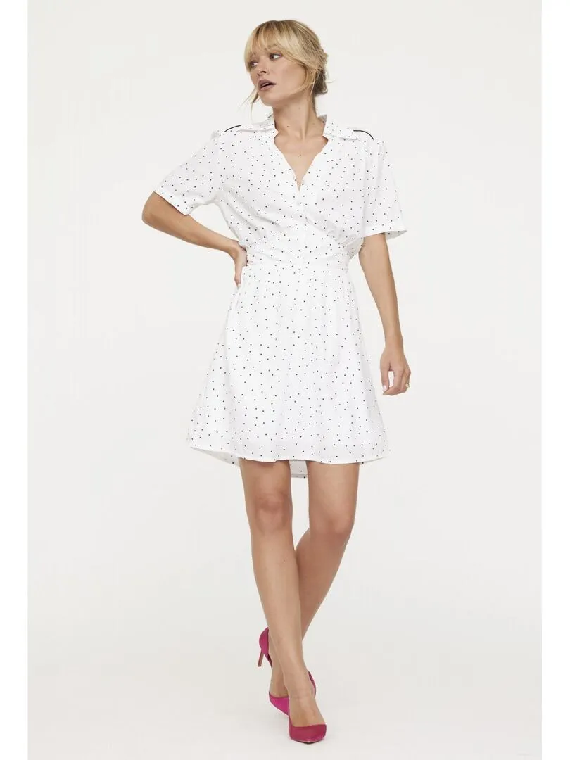Lee Cooper - Robe manches courtes viscose  LIRA - Blanc