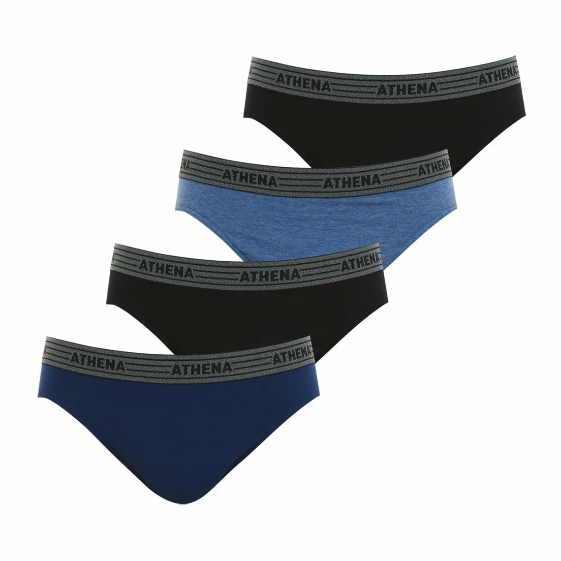 Lot de 4 slips homme Ecopack bleu en coton | 3 Suisses
