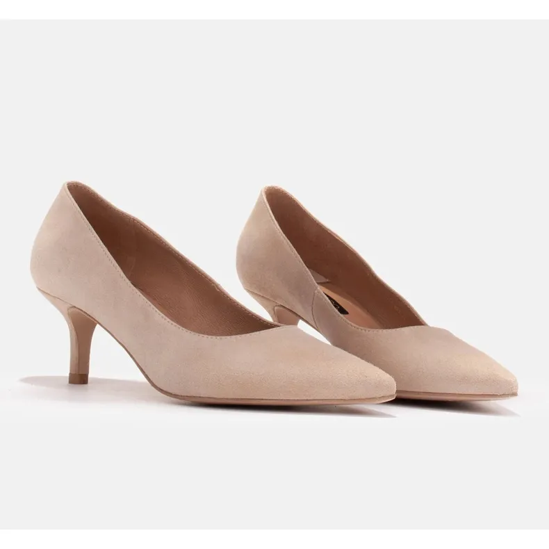 Marco Shoes Escarpins élégants avec un talon plus bas beige