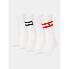 Pack de 4 paires de chaussettes blanc homme - Tommy Hilfiger | wimod