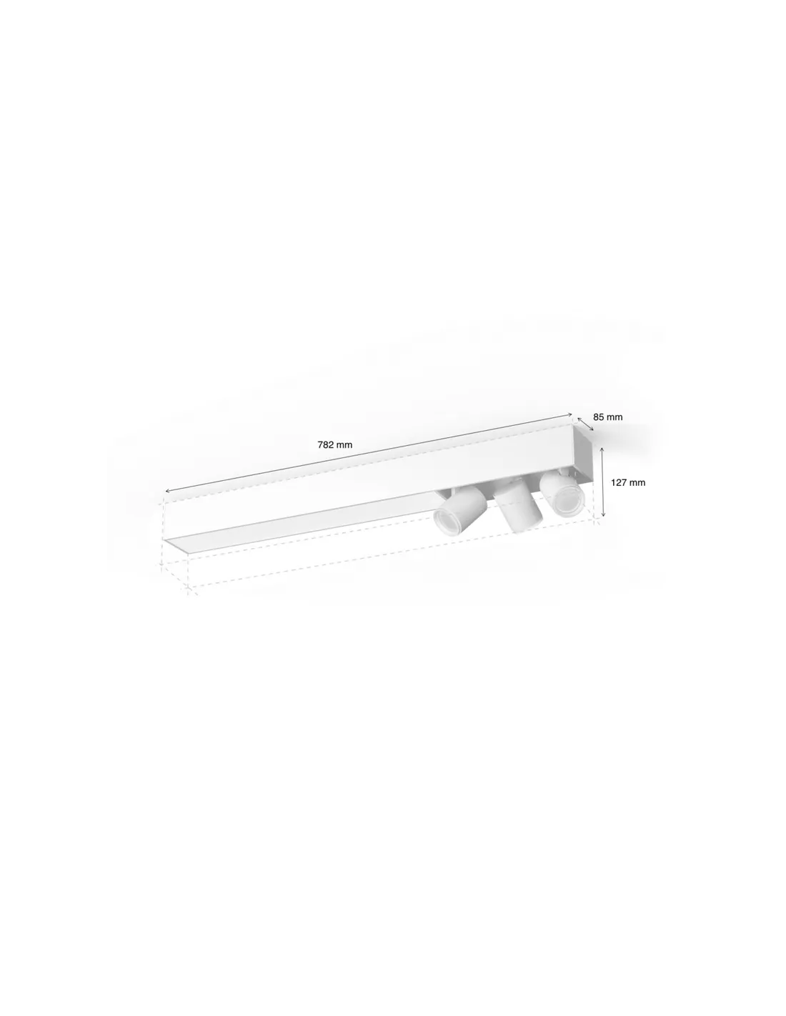 Plafonnier LED CENTRIS avec 3 spots adressables blancs, Philips Hue | LéonLeds