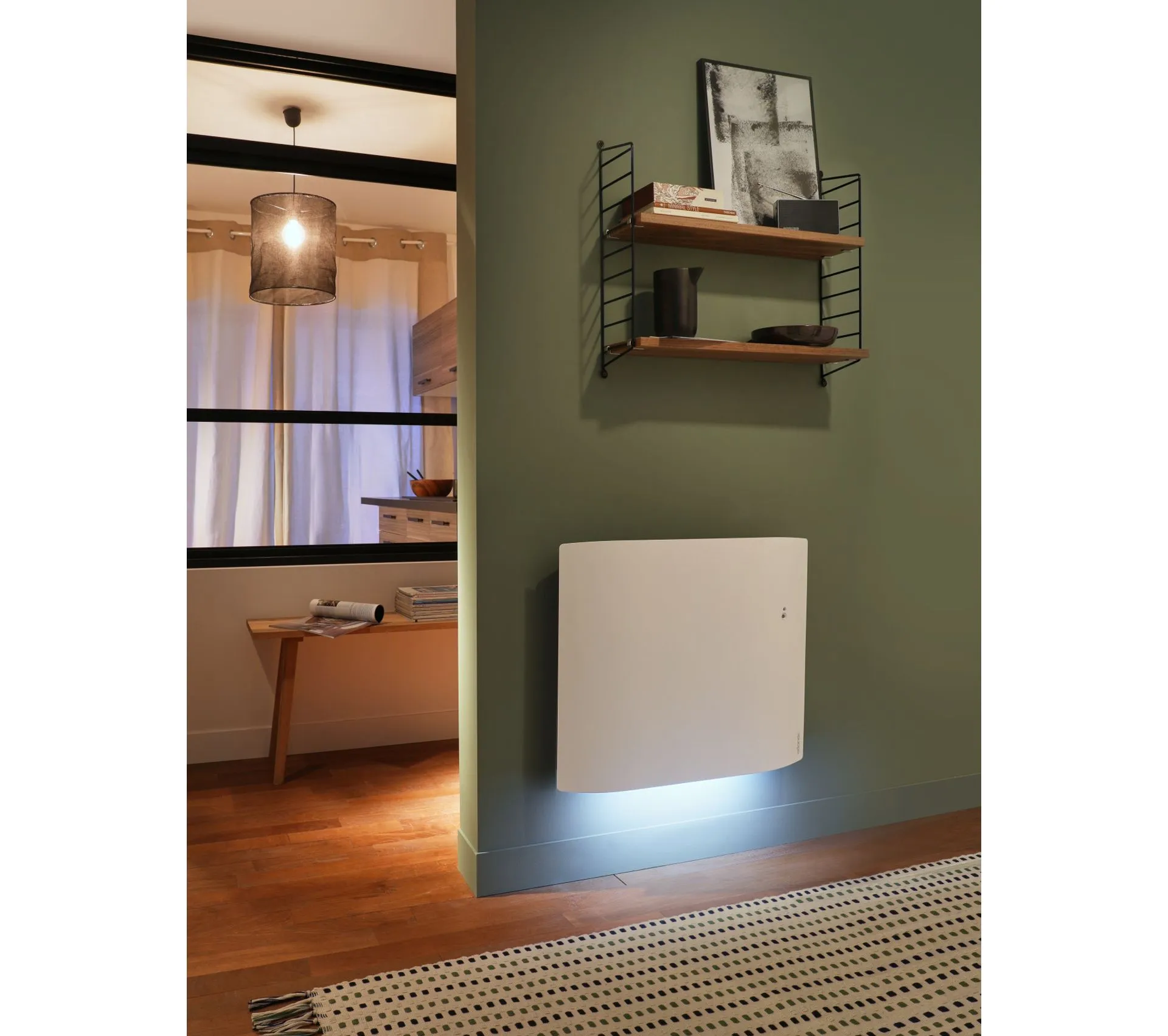 Radiateur Électrique Connecté Lumineux Divali Horizontal 1000w Blanc Carat - 507609