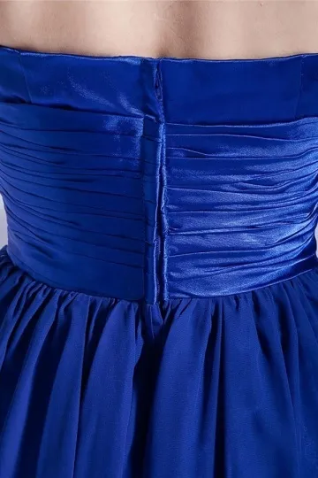Robe bleu longue pour cérémonie bustier orné de fleurs à la main - Robedesoireelongue.fr