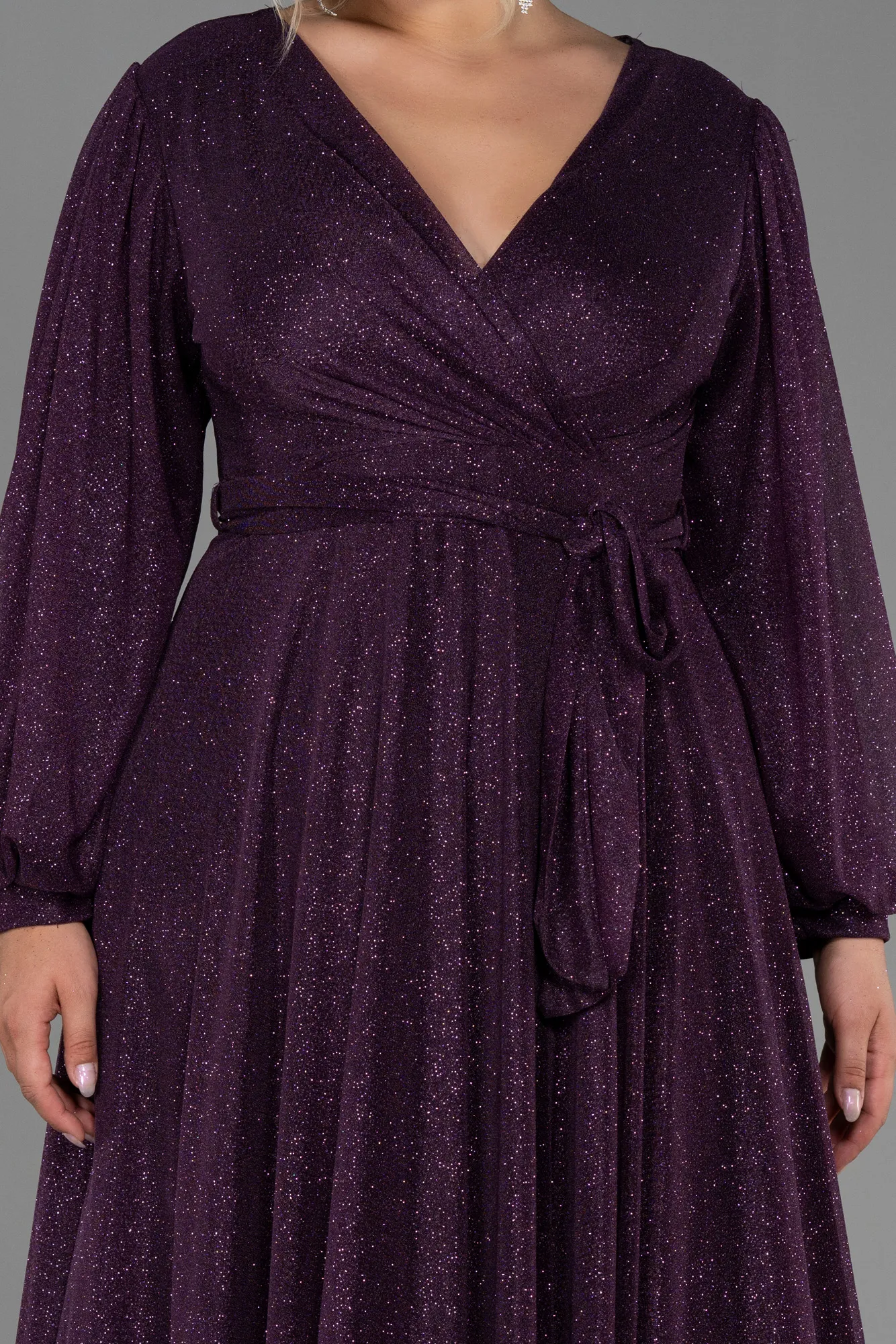 Robe de Soirée Grande Taille Longue Bleu Marine ABU2962