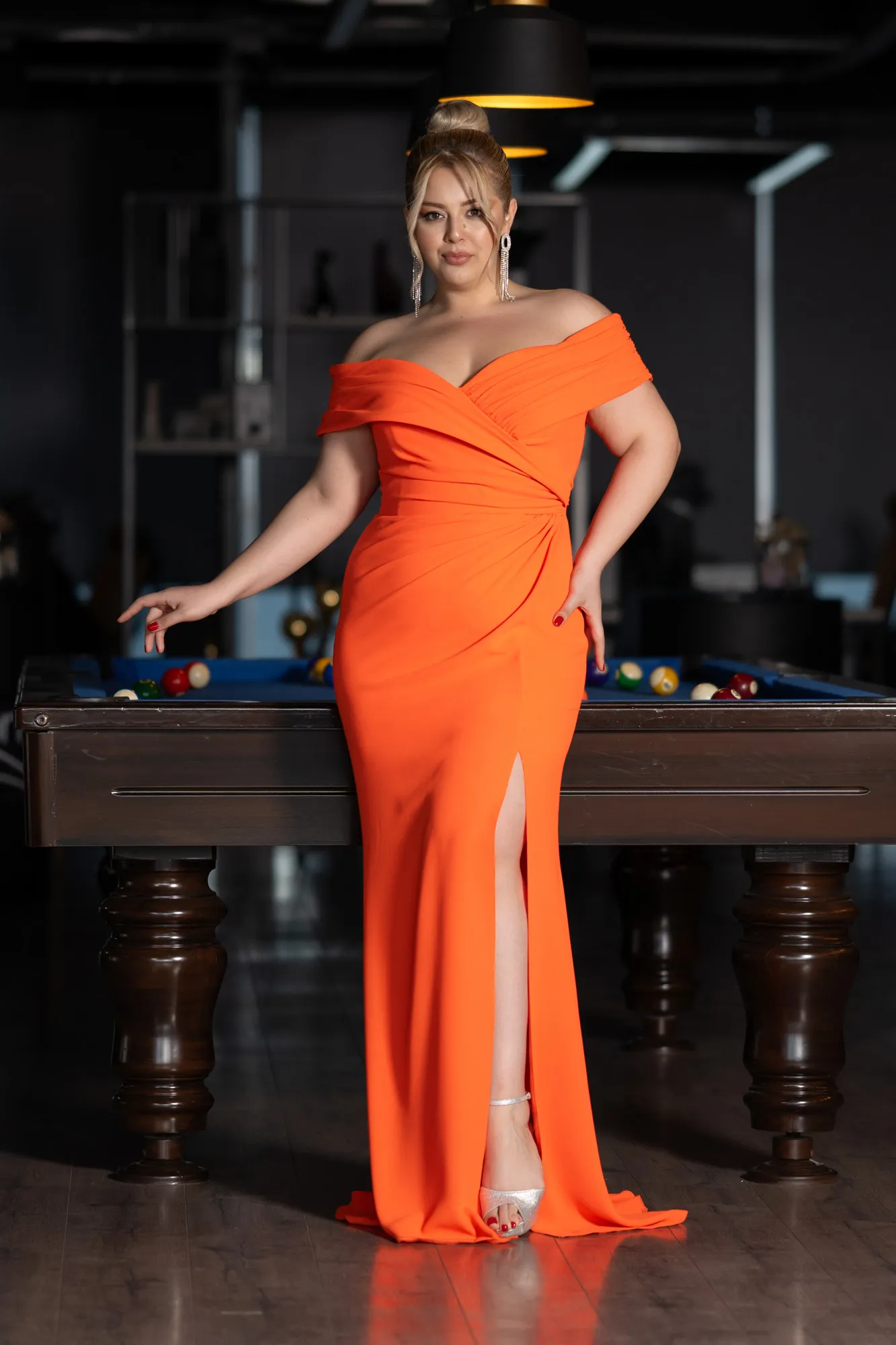 Robe de Soirée Grande Taille Longue Bleu Saxe ABU3172
