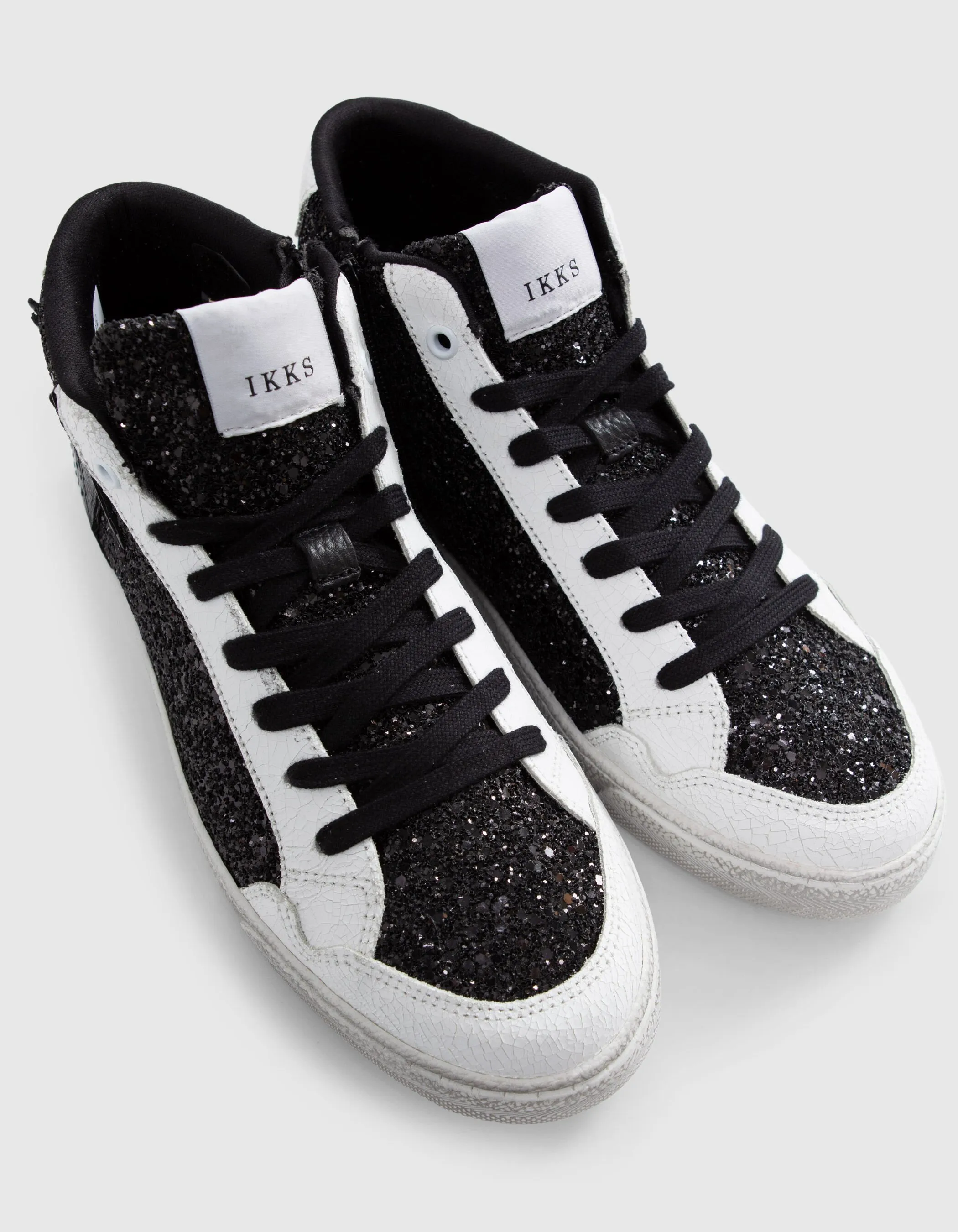 Sneakers montantes noires pailletées étoile Femme