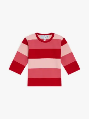 t-shirt brassière en jersey de coton à rayures rose rouge