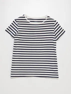 T-shirt imprimé marinière - Bleu marine