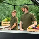 Veste de cuisine manches courtes ESCALE olive/noir - ROBUR