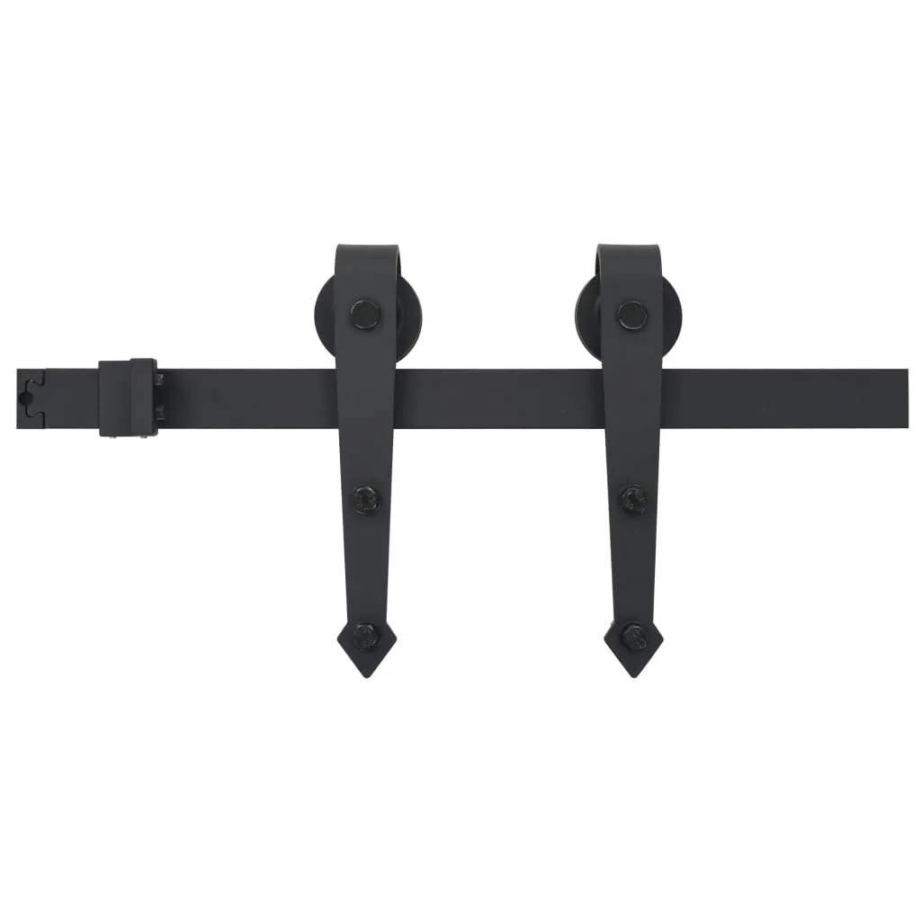 vidaXL Kit de quincaillerie de porte coulissante 183 cm Acier Noir | vidaxl-fr